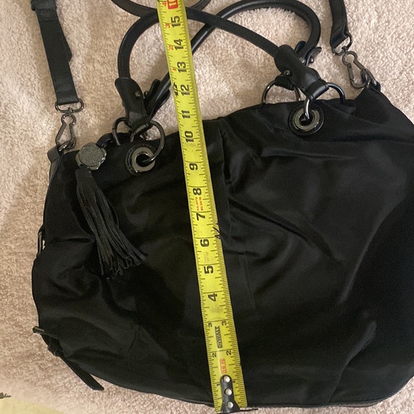 Like NEW! Vince Camuto Black Nylon satchel bag with cross body strap. - Picture 6 of 13